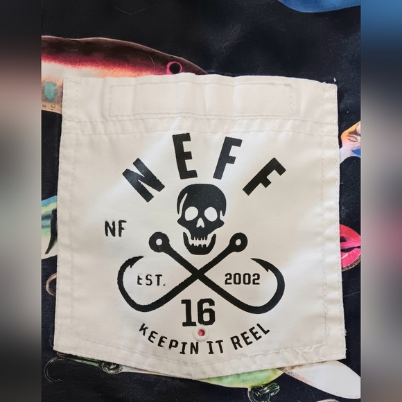 NEFF Fishing Lure Board Shorts Trunks w/ Skull Pocket S - Picture 5 of 10